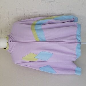 Vintage First Run Sweatsuit Jacket Coat Pastel Longsleeve Colorblock Zip Up L